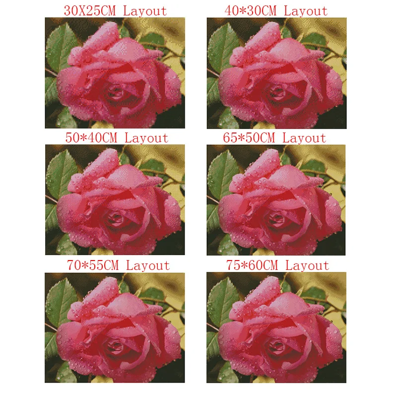 Алмазная мозаика сделай сам вышивка крестиком капельная вода розы холст для