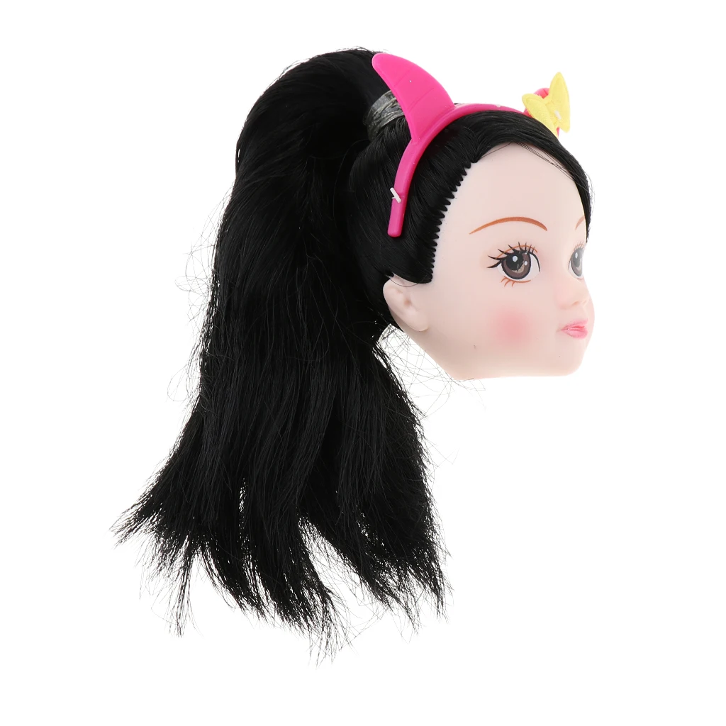 Кукольная голова с прямым конским хвостом глаза рисунком для 1/6 BJD кукла Синьи
