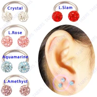 earring ear plug clay crystal stone 18g cc stainless steel needle fashion woman jewelry wholesale body piercing medical steel