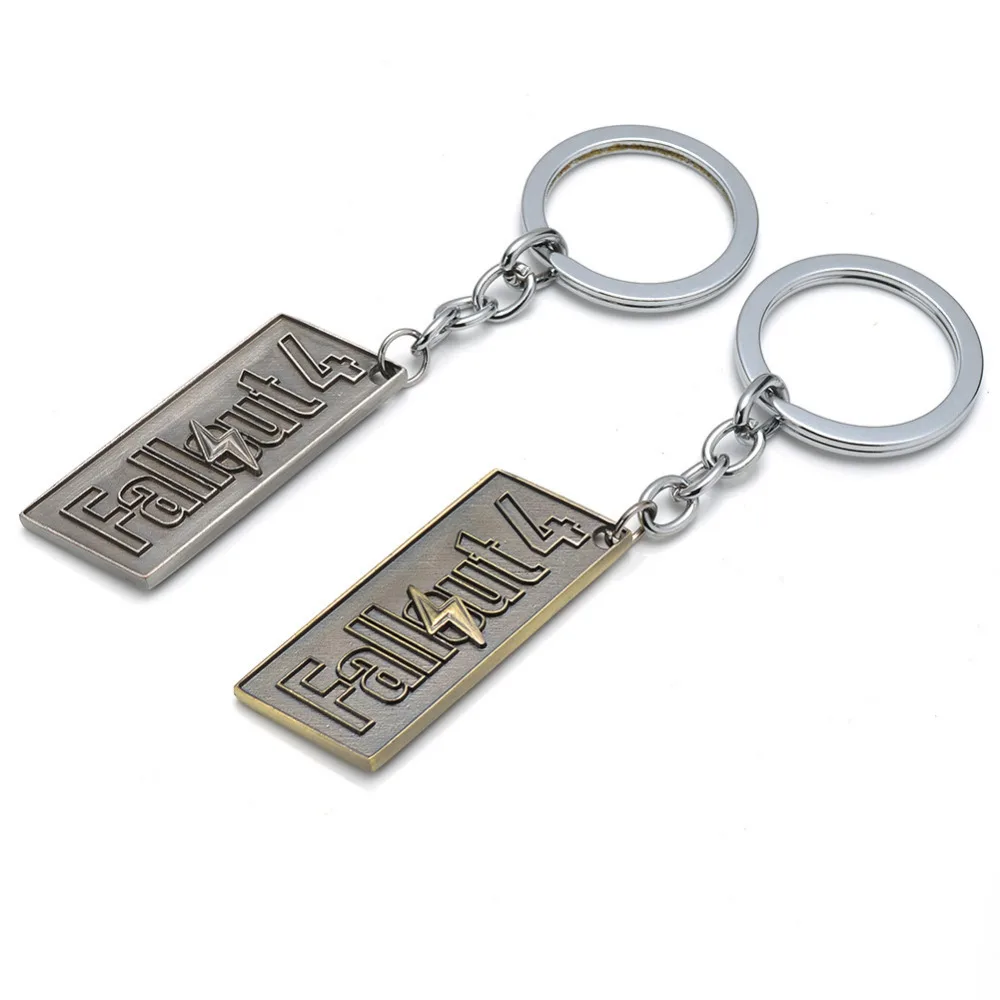 Game Series Fallout 4 Sign Metal Pendant Antique Figure Key Chain Gold Necklace Keyring Alloy Model For Boys Gift | Украшения и