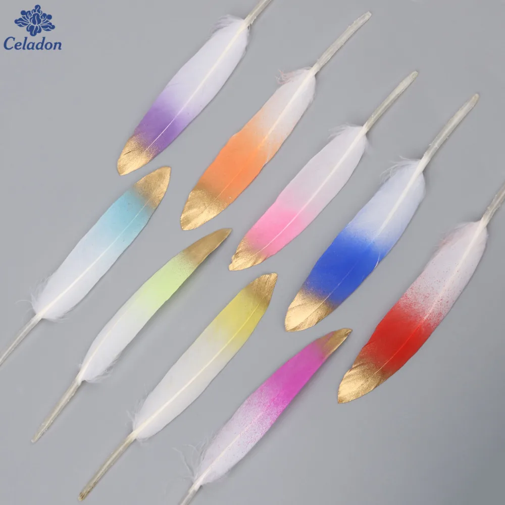 Разноцветные натуральные гусиные перья 4 6 дюймов/10 15 см|goose feathers|natural feathersfeather feather