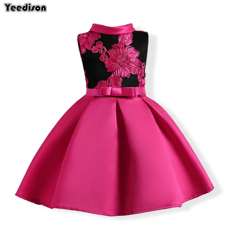 Платье для девочек с вышивкой 2018 Детское свадебное платье принцессы цветочным