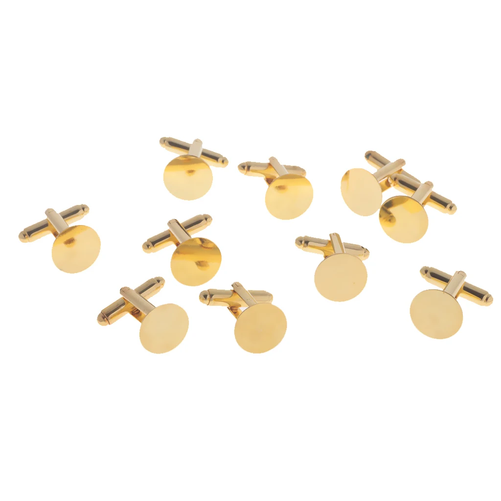 

10 Pieces Mens Jewelry Blank Cuff Links Wedding Party Shirt DIY Cufflinks gold color Jewelry Findings Crafts