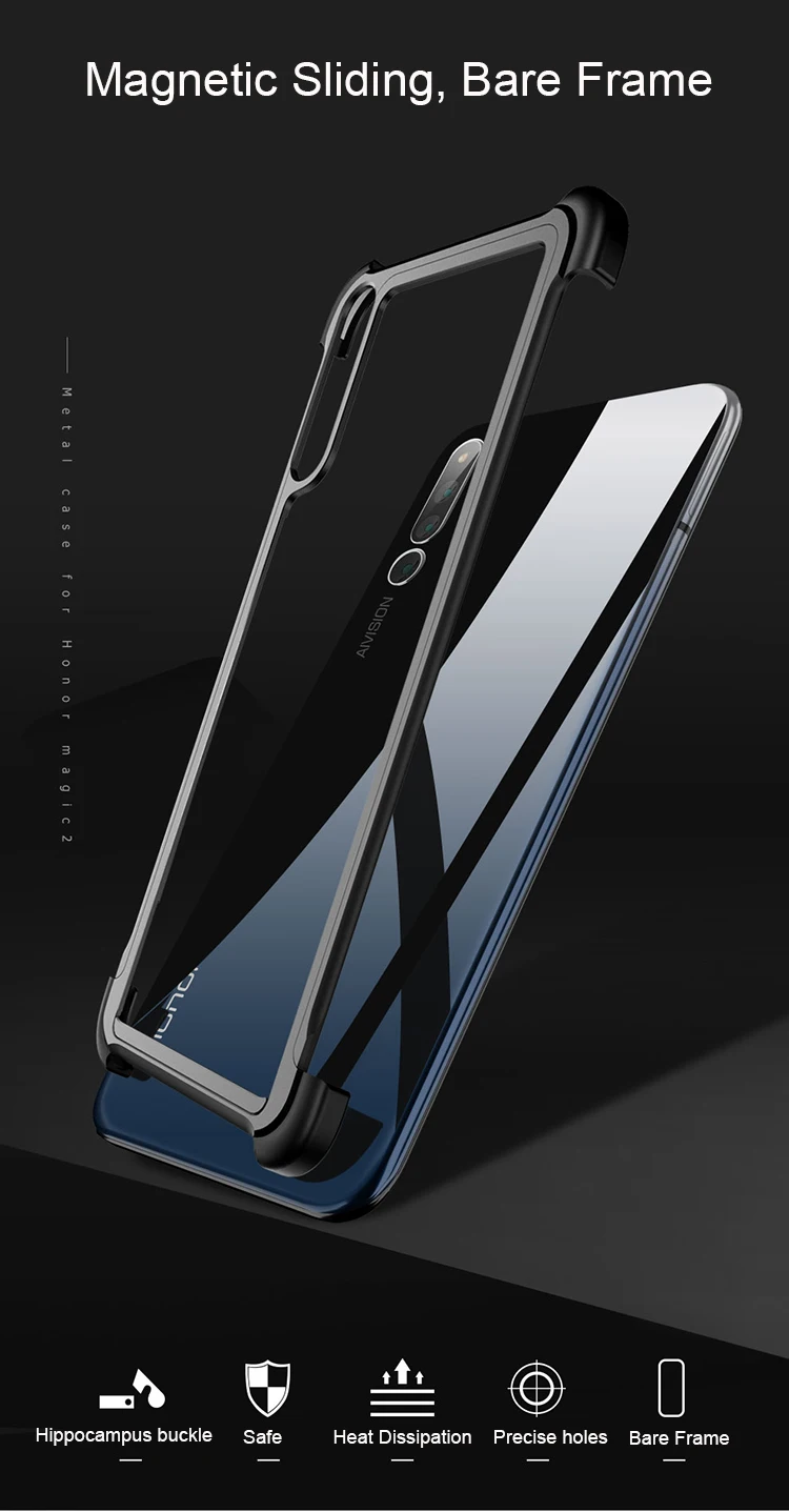 OATSBASF, дизайн Push-pull, металлический чехол для Honor Magic 2, защитная задняя крышка для Honor Magic 2, противоударный чехол-бампер
