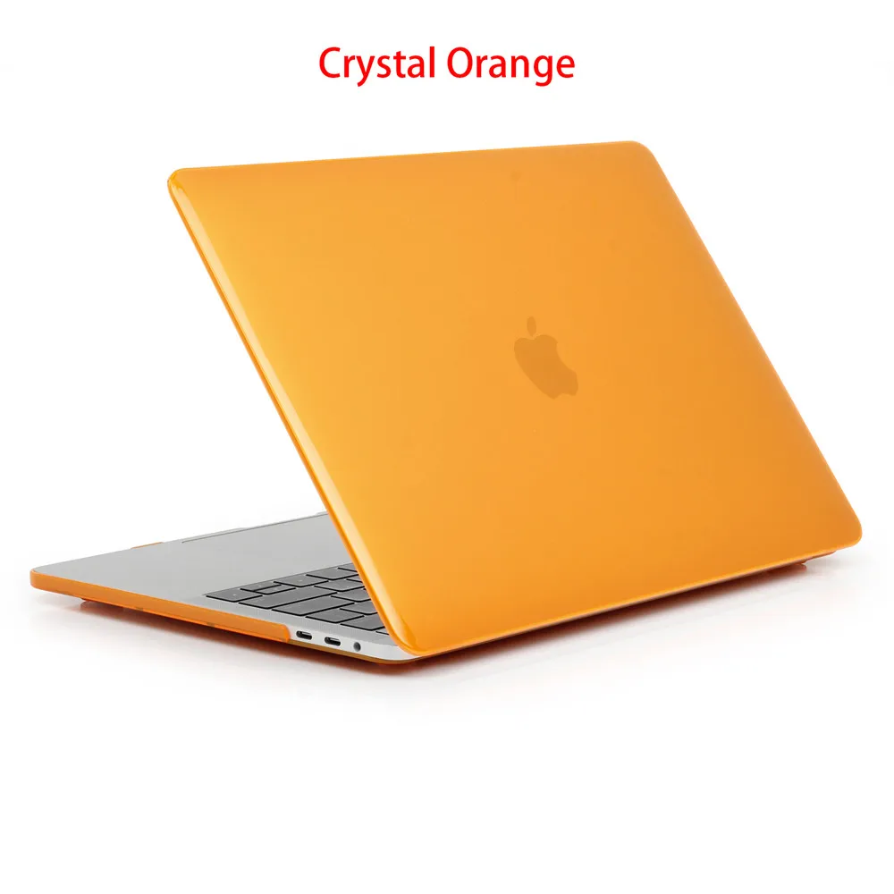 Crystal Orange Кристальный \ Матовый Прозрачный чехол для Apple Macbook Air Pro retina 11 12 13 15 сумка для ноутбука для Macbook New Air 13 A1932 чехол-крышка - Цвет: Crystal Orange