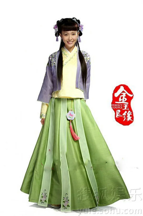 

Purple Green Costume Hanfu for Women Ming Dynasty Clothing TV Play Jin Yu Liang Yuan Perfect Couple Tang Yan Same Design