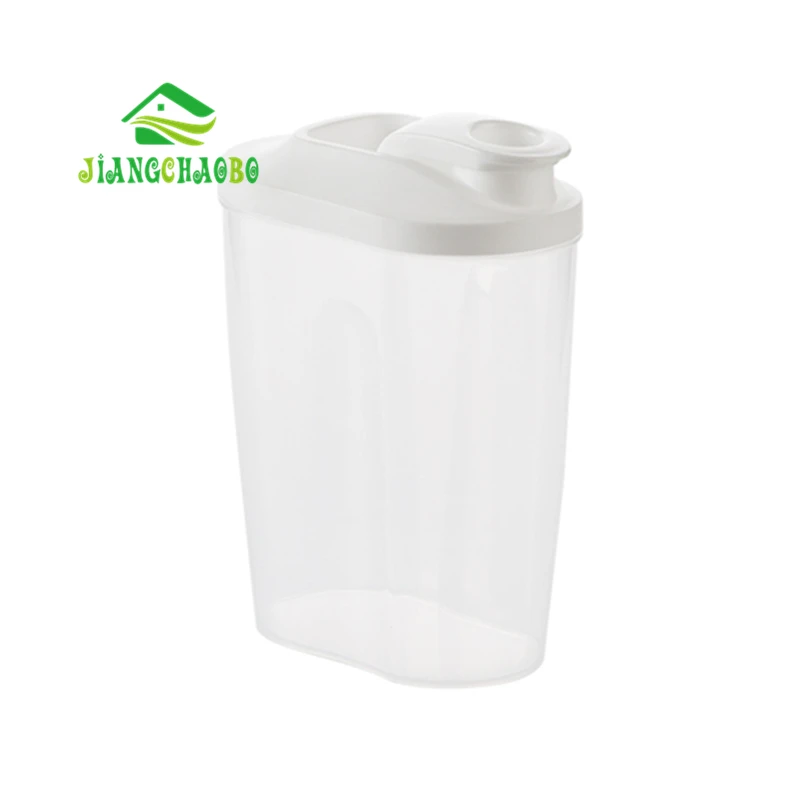 L JiangChaoBo, наклонная крышка, прозрачные Герметичные банки, кухонный бак для хранения чая, пластиковый бак для хранения зерна, коробка для хранения еды для перекуса - Цвет: L