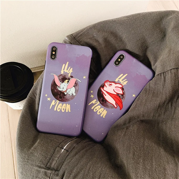 Cute Animation Cartton Dumbo Phone Case For iPhone 7 Puls 6 6S 8 X XS XR Xsmax Cases Matte Soft Silicone Back Cover |