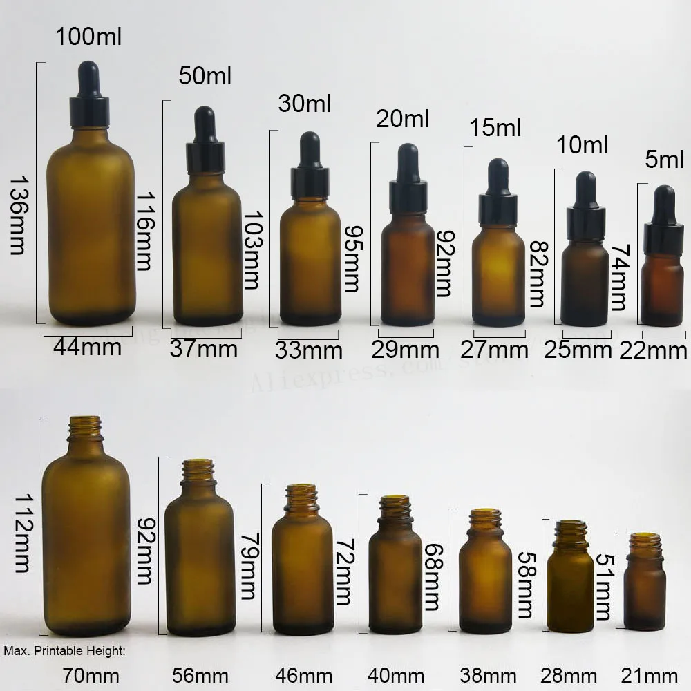 Флакон для эфирных масел коричневого цвета 200x100 мл 50 1 унция 2/3 унции 1/3 | Красота и