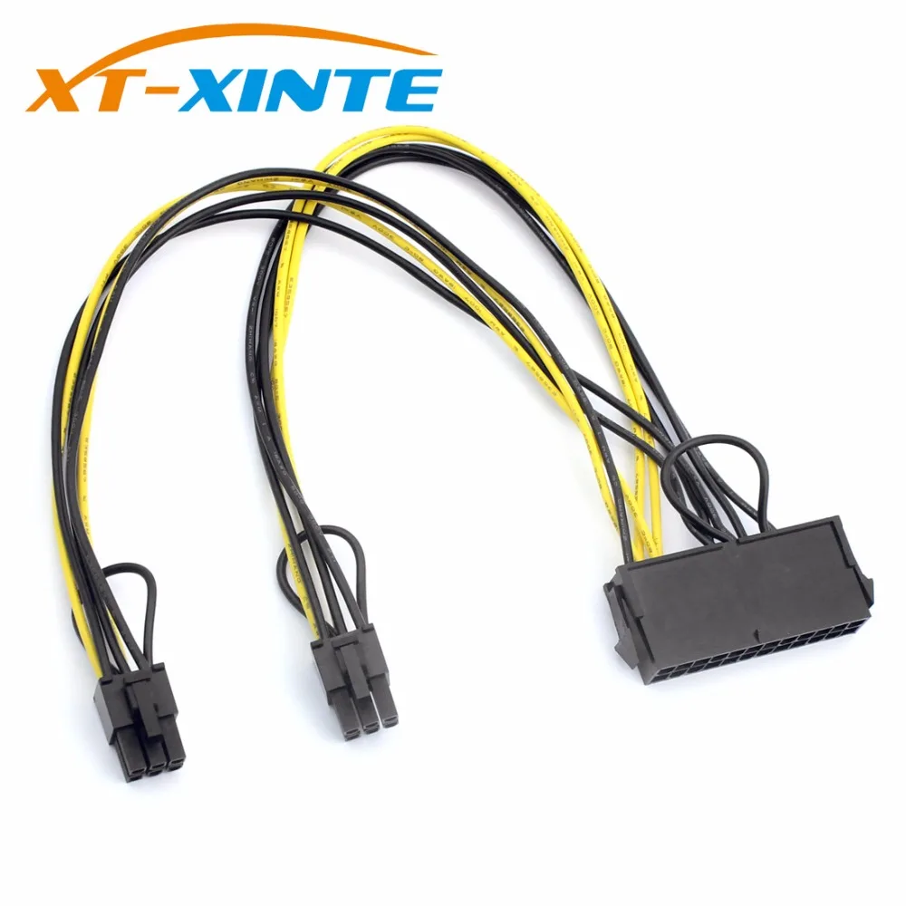 ATX 24Pin к двойной 6 Pin PCI E видеокарта кабель питания с загрузкой Express графический