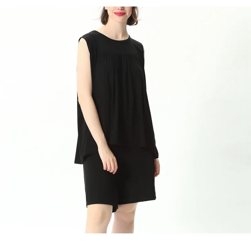Женский пижамный комплект Mferlier, большой размер 4XL 5XL 6XL 7XL, Женские однотонные свободные эластичные розовые, серые, черные, синие женские пижамные комплекты