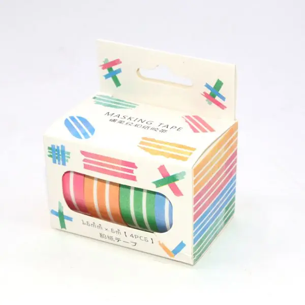 Horizontal stripes Сетка васи лента decorado 5 м Широкий porta kawaii Радуга тонкие наклейки Скрапбукинг cinta adhesiva decorativa клей декоративные - Цвет: Horizontal stripes