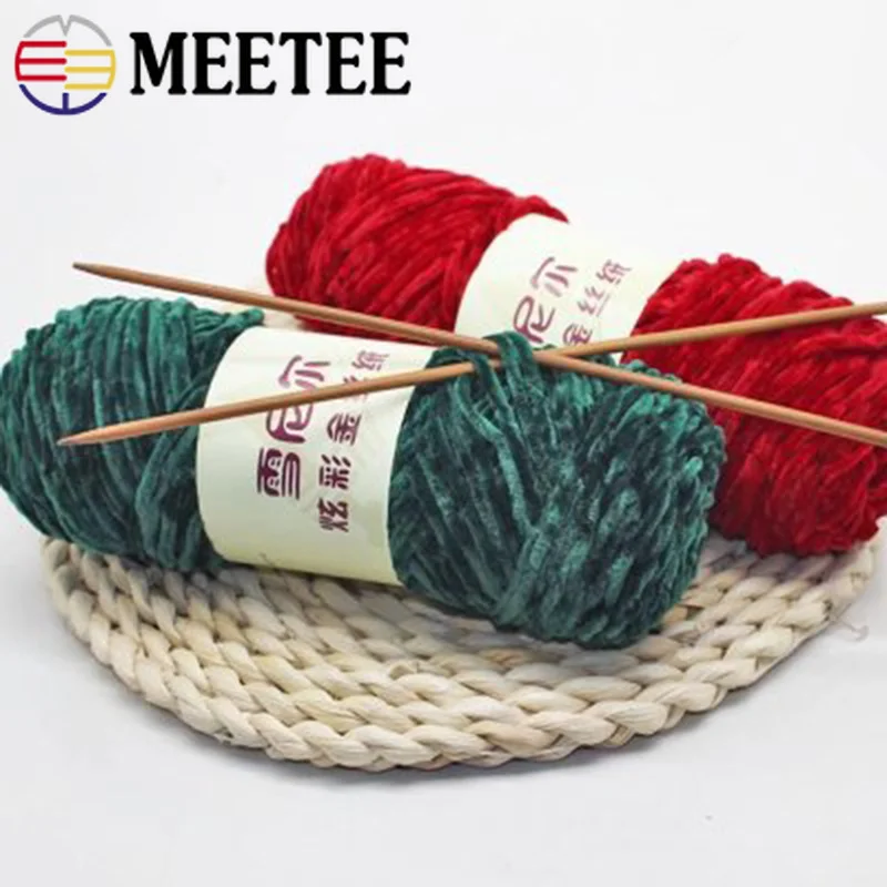 Meetee 1 шт. Золотой Бархат шерсть DIY ручной вязаный шарф шаль Hat пряжа мягкие ручные