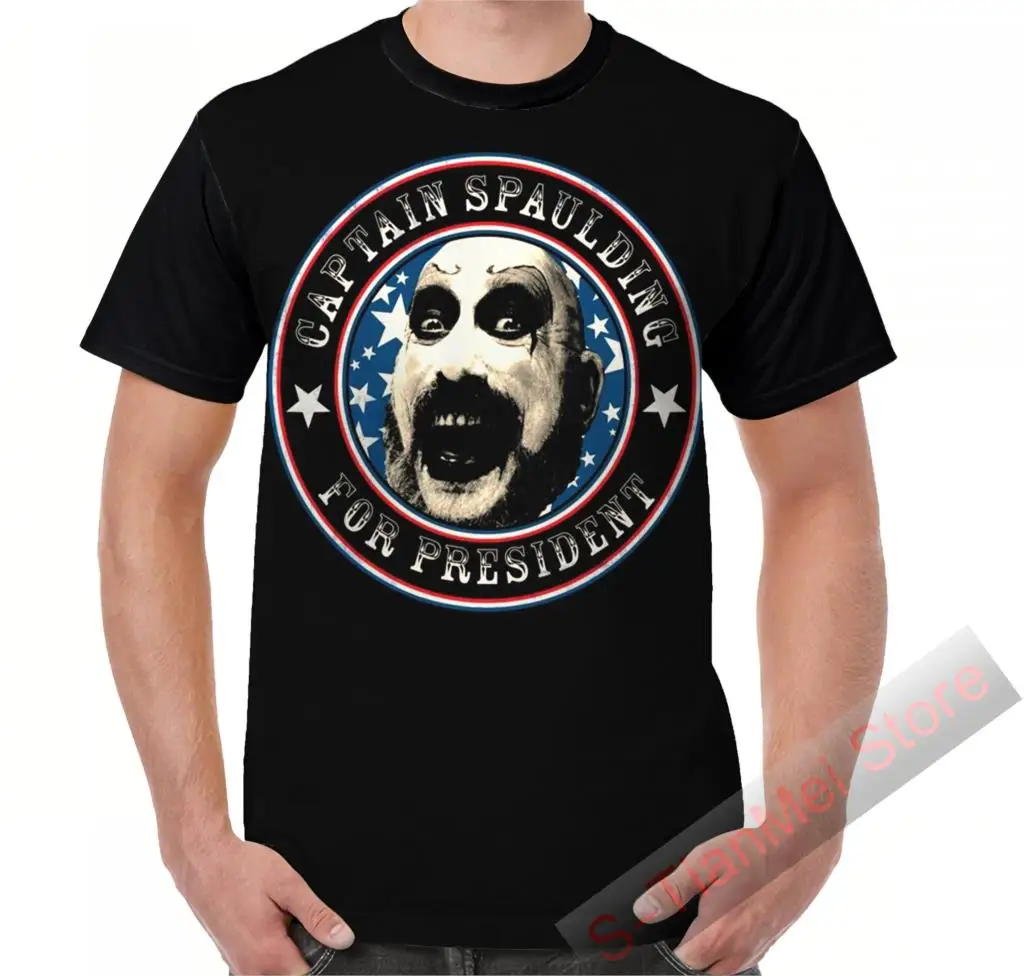 Летняя футболка с принтом свободыне мужские топы футболки Captain Spaulding для