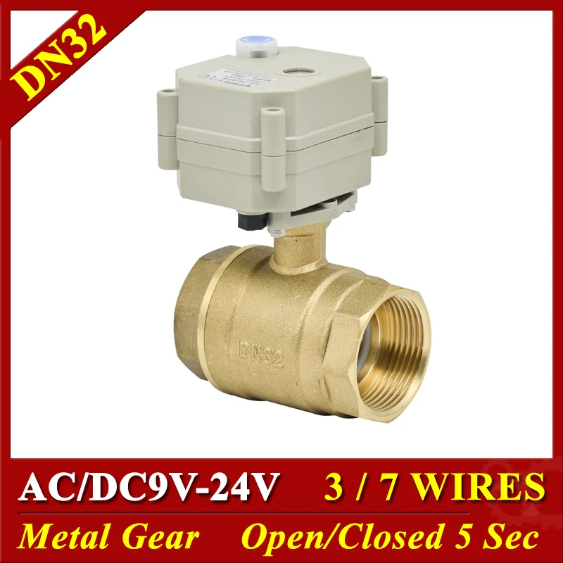 2 Way Латунь 1 1/4 ''DN32 металла Шестерни клапанам AC/DC 9 V 12 24 3/7 провода TF32 B2 серии