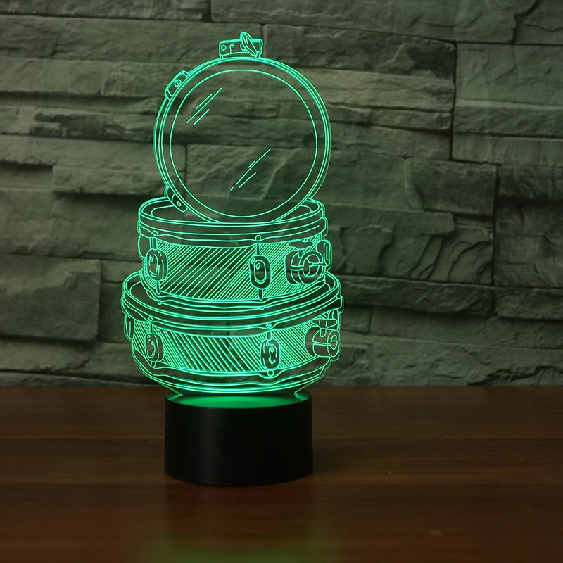 3D светодиодный 7 цветов Изменение акриловая музыкальная ударная установка