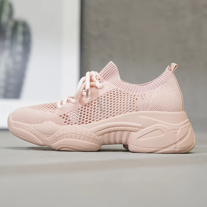 Кроссовки женские на платформе дышащие мягкие повседневная обувь роскошный