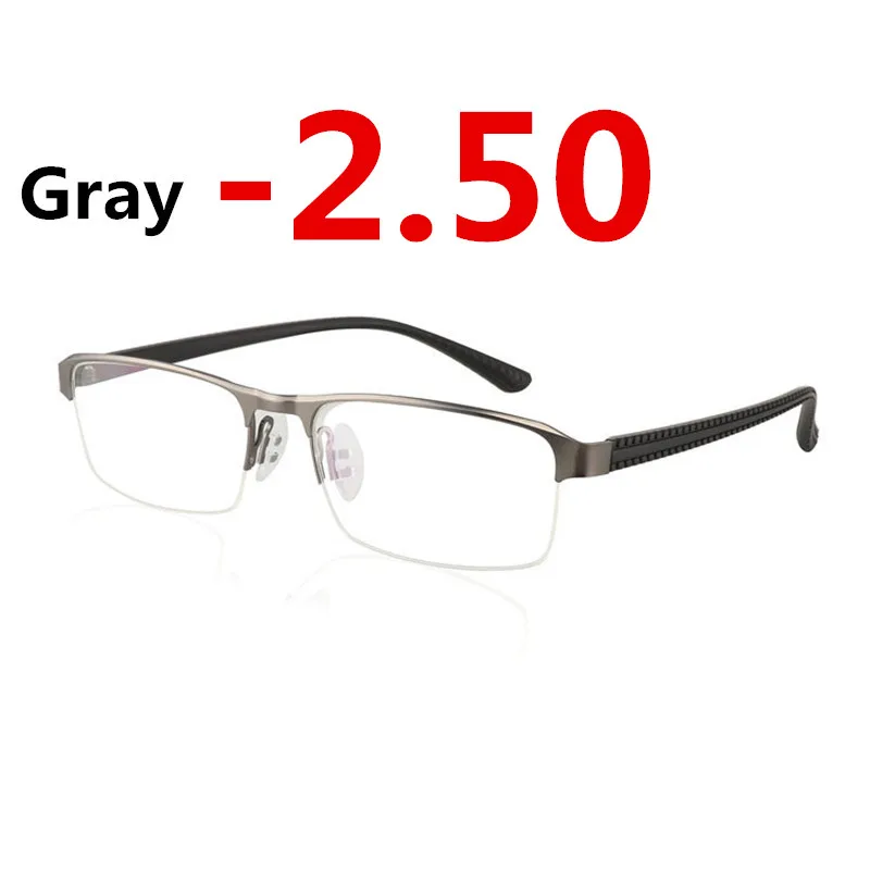 Gray -2.50 JIE. B переходные фотохромные солнцезащитные очки близорукость очки готовые близорукость очки для мужчин компьютерные оптические очки Рамка очки с диоптриями-1-2-3-4 - Цвет оправы: Gray -2.50