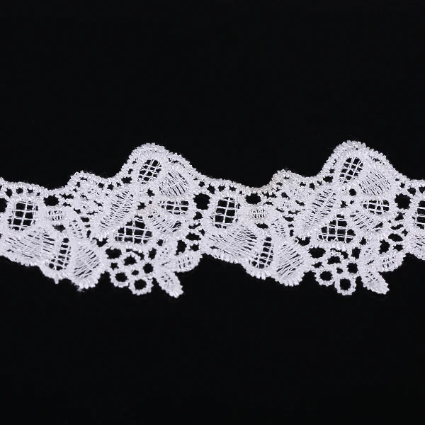 Белое вышитое украшение Аппликация Скрапбукинг кружевная Лента отделка для