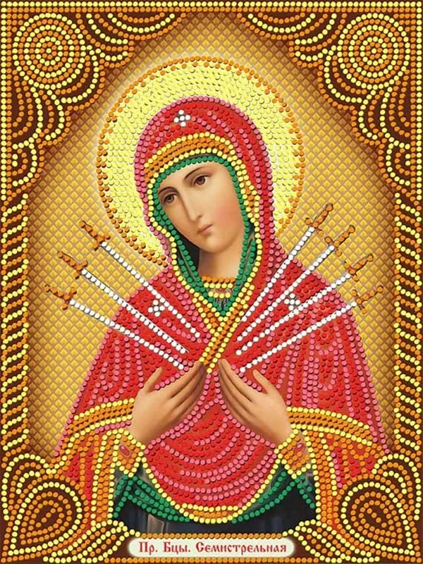 FV2908 Huacan Diamond Painting Madonna Full Square Diamond Embroidery Religion Home Decoration 5D Diy Mosaic Rhinestone Gift - Цвет: FV2908