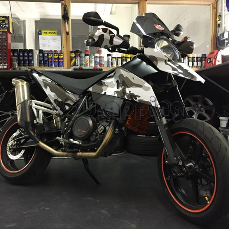 Снежный камуфляж Виниловые наклейки съемный черный белый серый матовый