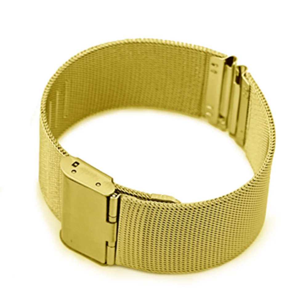 Gold Metal buckle 20 мм 22 мм металлический браслет из нержавеющей стали Миланская петля ремешок для Xiaomi Amazfit Bip/Pace/Stratos 2 Смарт-часы ремешок для samsung - Цвет: Gold Metal buckle