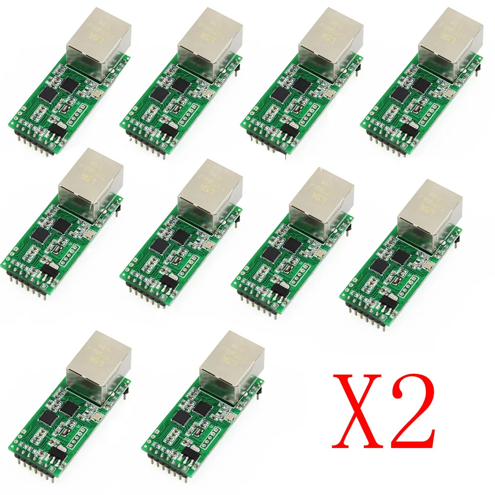 Q18042-20 20 шт. USR-TCP232-T2 миниатюрный последовательный Ethernet конвертер модуль последовательный UART ttl к Ethernet TCPIP модуль