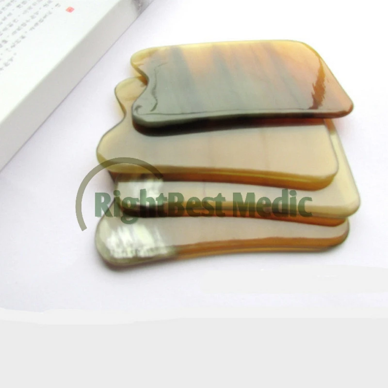 Yellow BUFFALO HORN GuaSha Board Health Care Massage Scrape guasha plates Slimming Guasha Tools Big Square Shape |