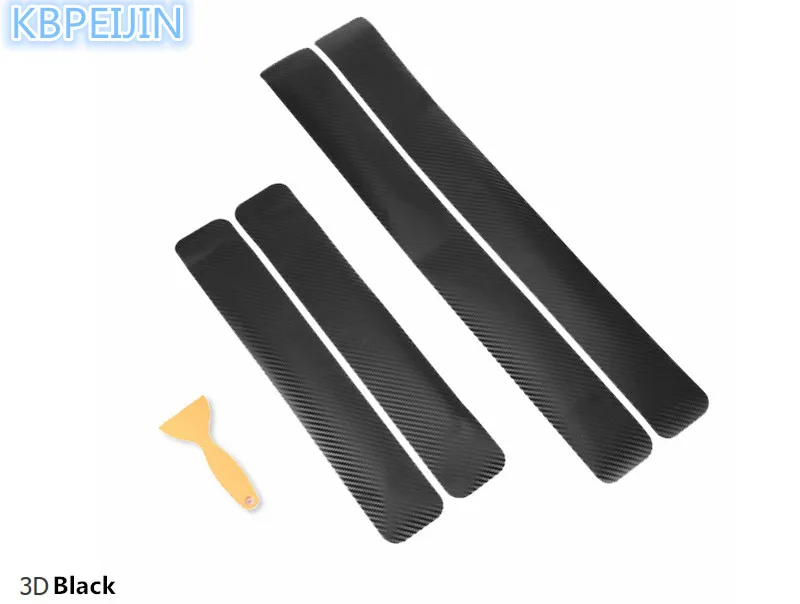 

Car Styling Auto Carbon Fiber Door Sill Scuff Anti-Scratch Sticker for Peugeot 307 308 207 3008 2008 407 508 206 208 accessories