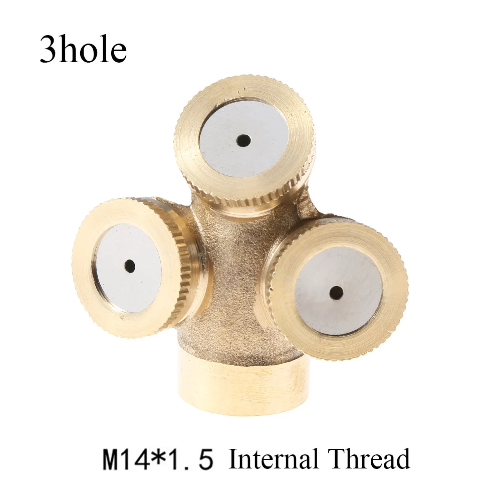 3hole M14x1.5 насадка для запотевания, регулируемый коннектор для шланга, латунный распылитель, распылитель, распылитель воды, спринклеры для сада, ирригатия - Цвет: 3hole