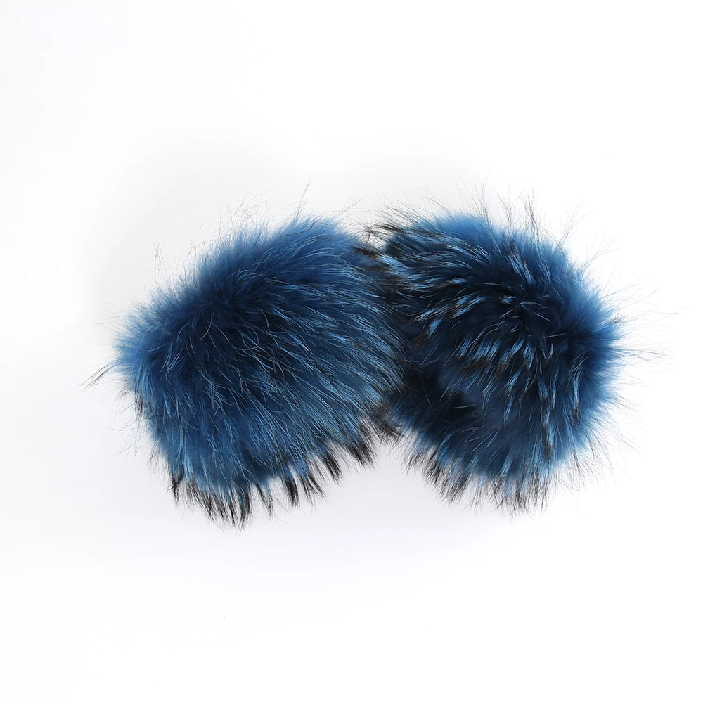 JAZZEVAR большой меховой воротник с капюшоном из натурального меха енота - Цвет: fur for cuff 2