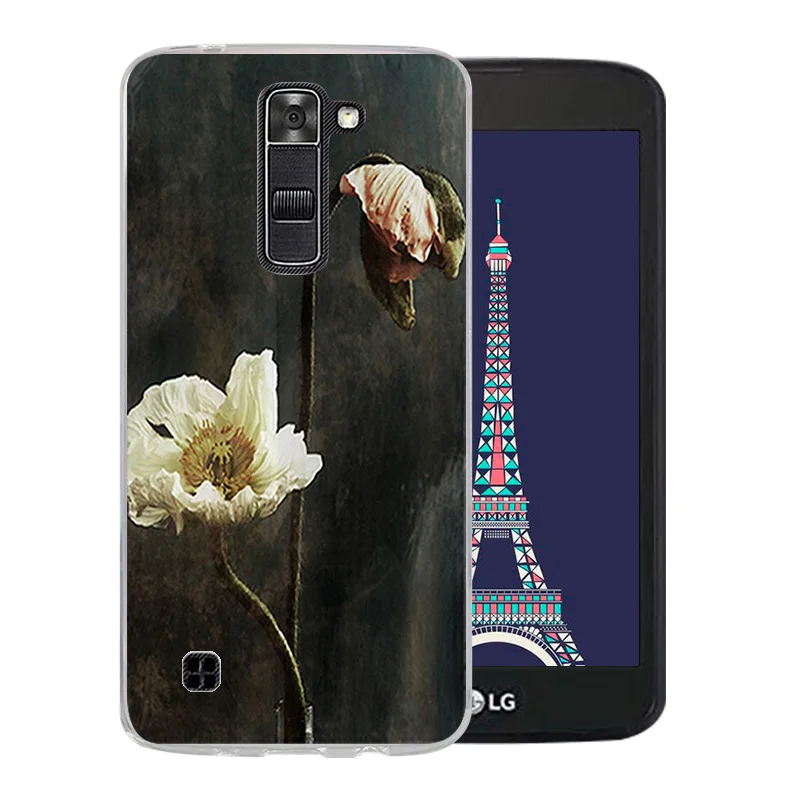 Задняя крышка с рисунком цветов для LG K7/Tribute 5 LS675/X210 X210DS чехол телефона Мягкий