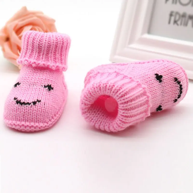 Теплые зимние пинетки для новорожденных и маленьких девочек Милая зимняя обувь
