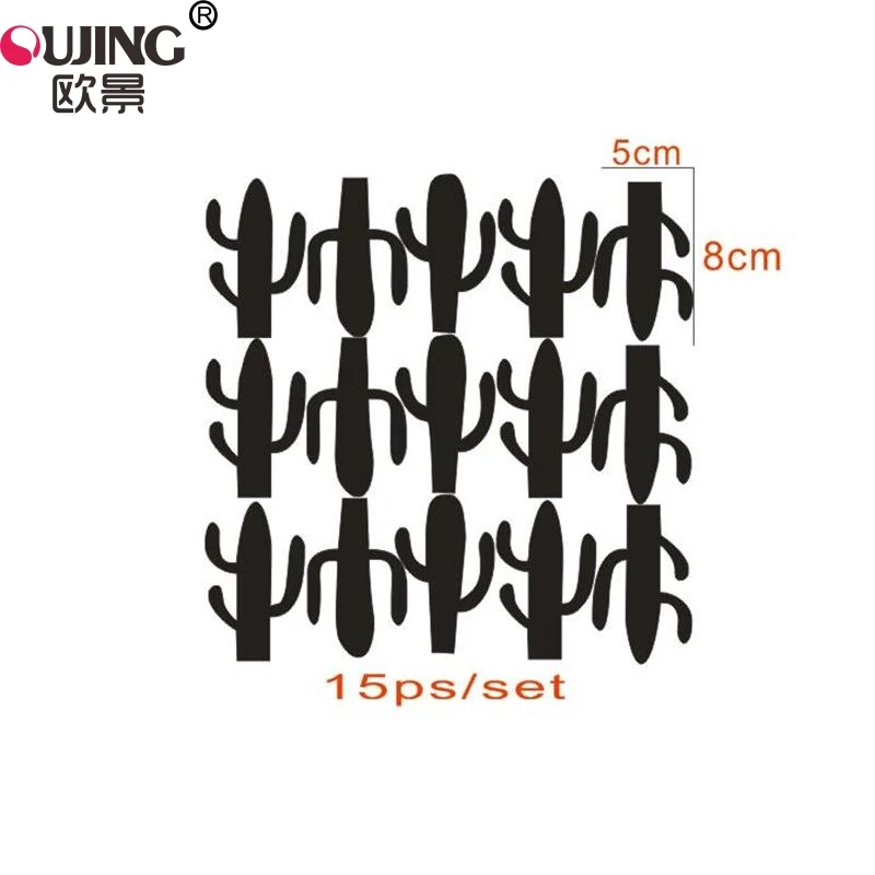 5*8 см * 15 шт. в скандинавском стиле Мультяшные растения кактус форма наклейка на