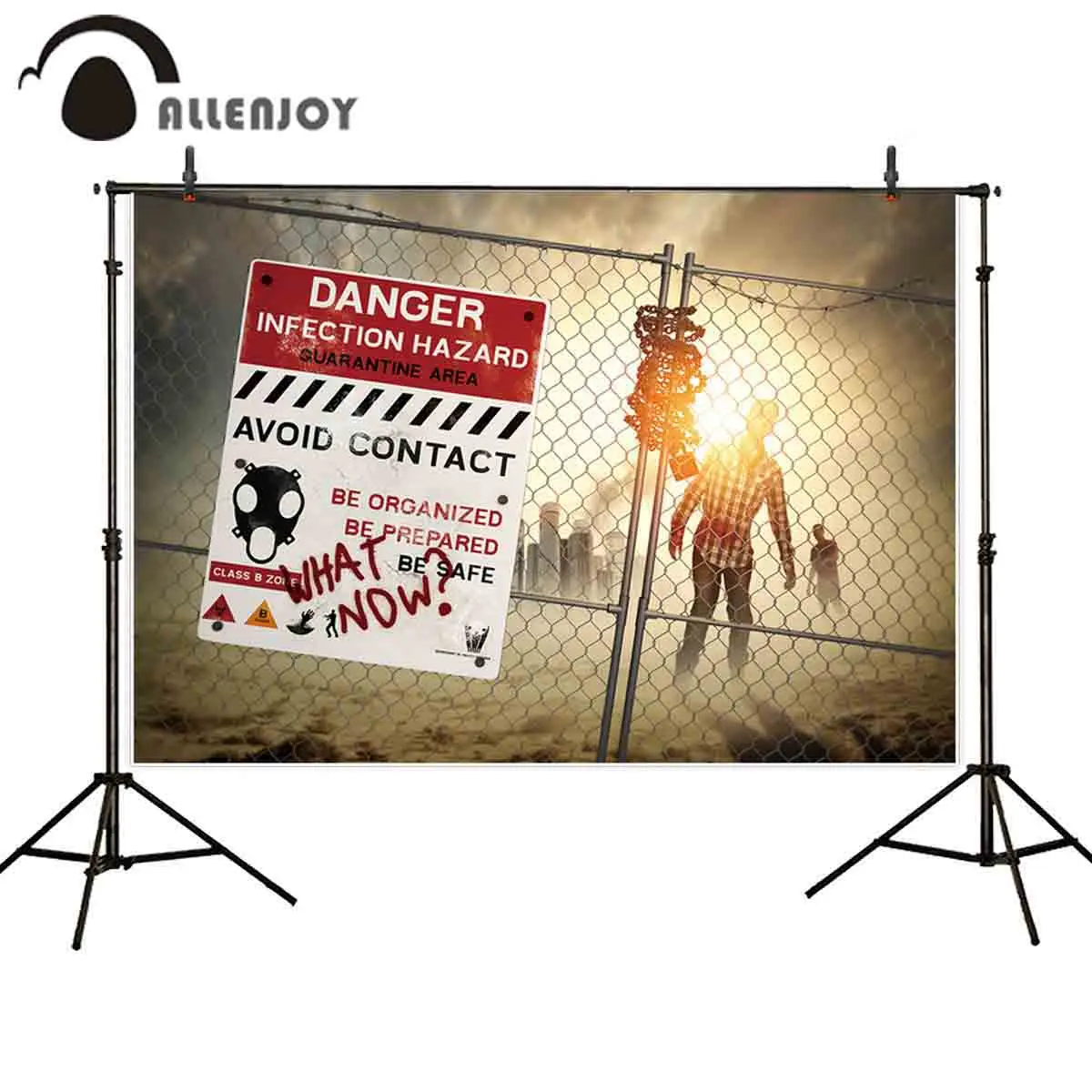 Allenjoy фон для фотосъемки зомби опасность ворота дверь Фотофон баннер ткань печать