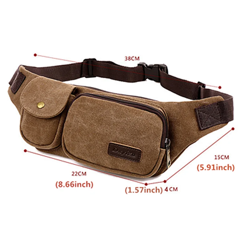 Men Canvas Outdoor Trekking Waist Bag Athletic Sports And Jogging Active Hiking Climbing Bum Hip Chest | Спорт и развлечения