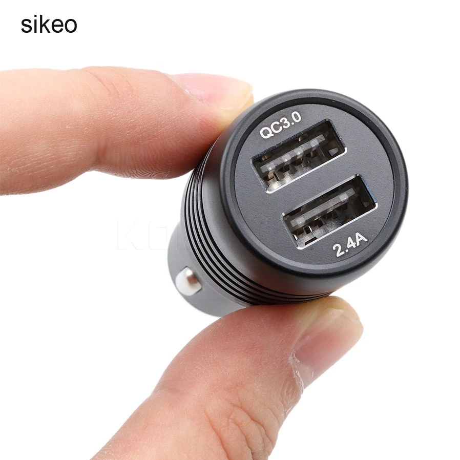 Автомобильное зарядное устройство Sikeo быстрое с двумя USB портами для iPhone Xiaomi Samsung