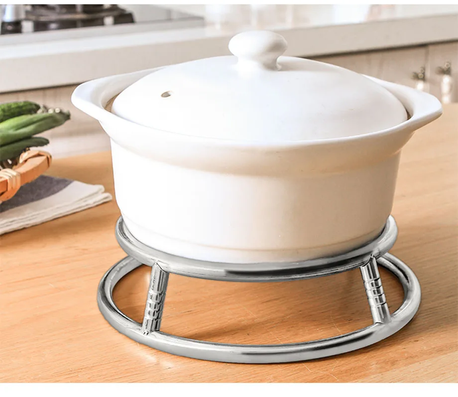 Bf040 Кухня нержавеющая сталь изолированные Пан Круглый трубки pots Фрай колодки для хранения стойки Кухня помощник