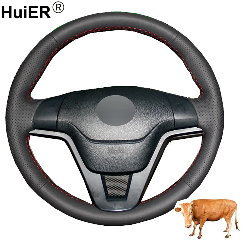 Ручной швейный чехол рулевого колеса автомобиля топ из коровьей кожи Оплетка на