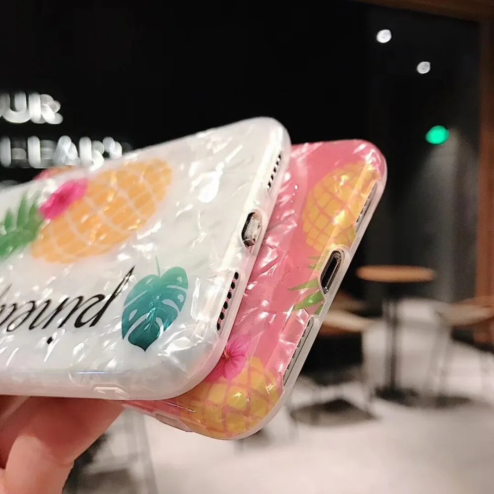 Ourpho IMD Shell мобильный чехол для iPhone X XR XS MAX Летний Фруктовый ананас 6 6s 7 8 plus