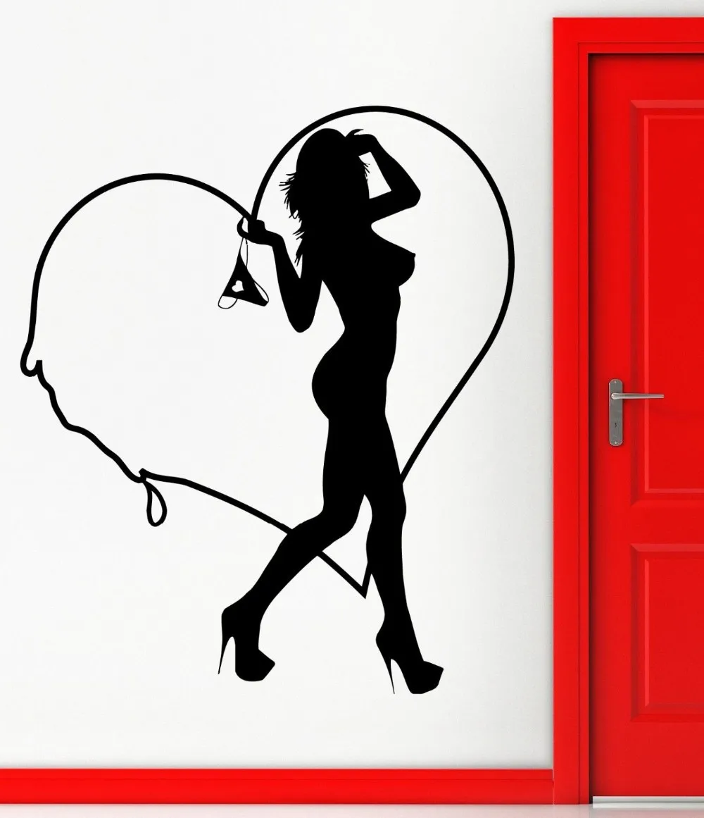 Sexy Girl Club Sticker naked Hot Heart Decal Muurstickers Posters Vinyl Wall Decals Parede Decor Mural Sexy Girl Sticker