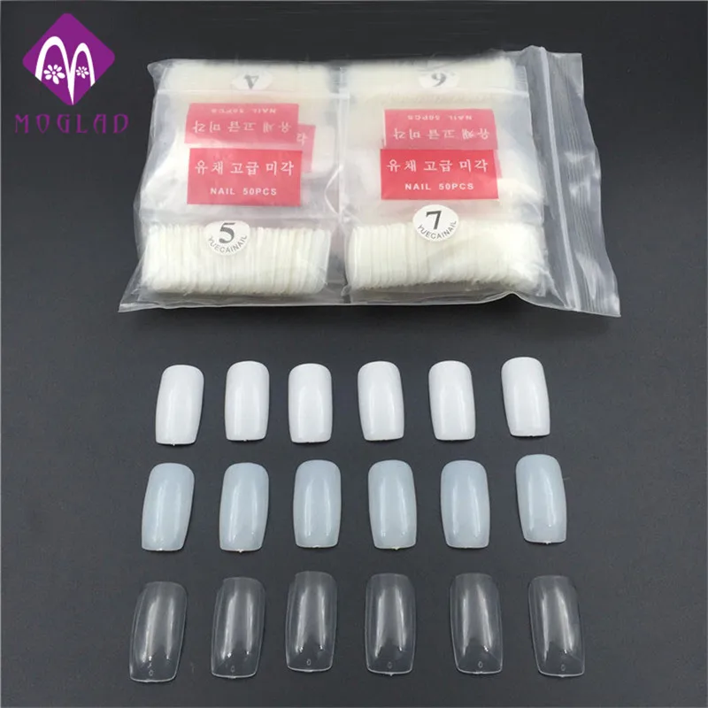 500 шт/полное покрытие ногтей типсы Корея Акриловые искусственные ногти