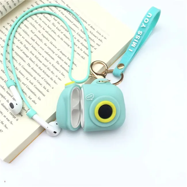 Чехол для наушников с мультяшной камерой для Airpods 2 1, проводная коробка для зарядки, силиконовый чехол для Apple AirPods, беспроводные наушники-аксессуар - Цвет: Only earphone box