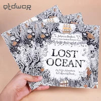 1 pc 24 pages english edition lost ocean inky coloring book for kids adult relieve stress kill time graffiti drawing art books