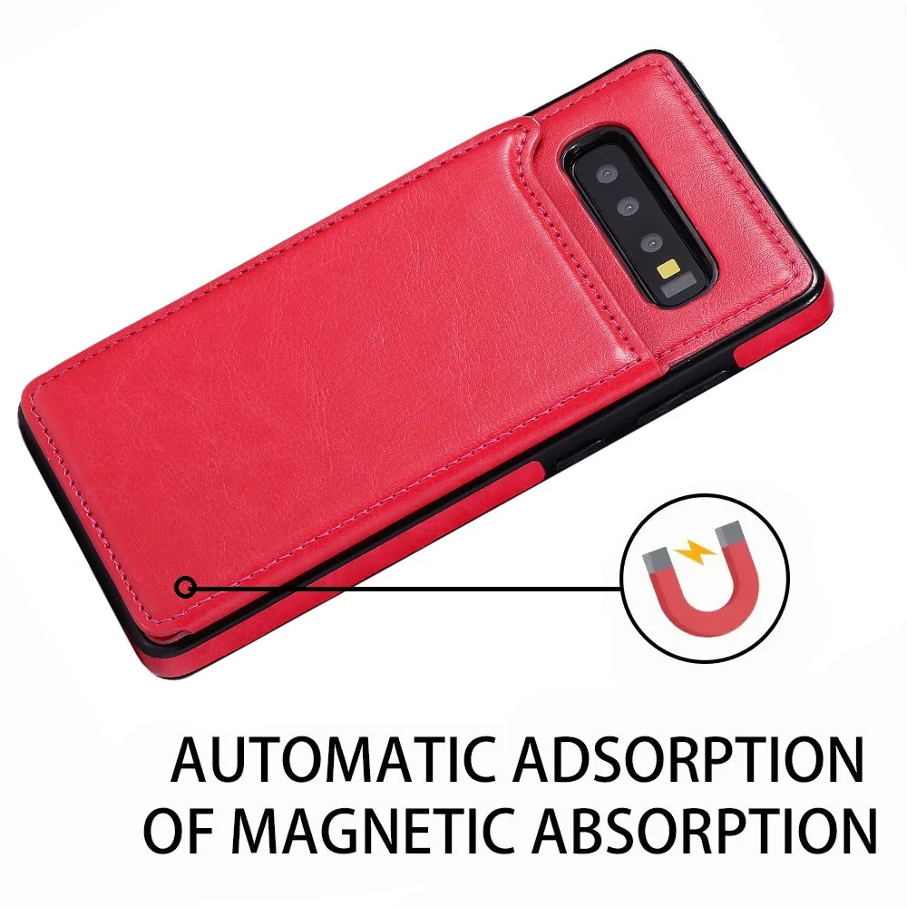 Slim Leather Wallet Credit Card Holder Stand Cover for Samsung Galaxy S10 Plus S10e S8 S9 Note 9 8 S7 Edge Case |