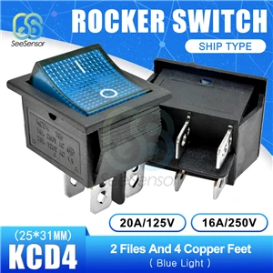 On-Off 4pin KCD4 кулисный переключатель ВКЛ-ВЫКЛ 2 положения ВКЛ-ВЫКЛ-ВКЛ 3 положения 4 контакта/6 контактов электрооборудование с светильник выключатель питания 16А 250ва - Цвет: On-Off 4pin