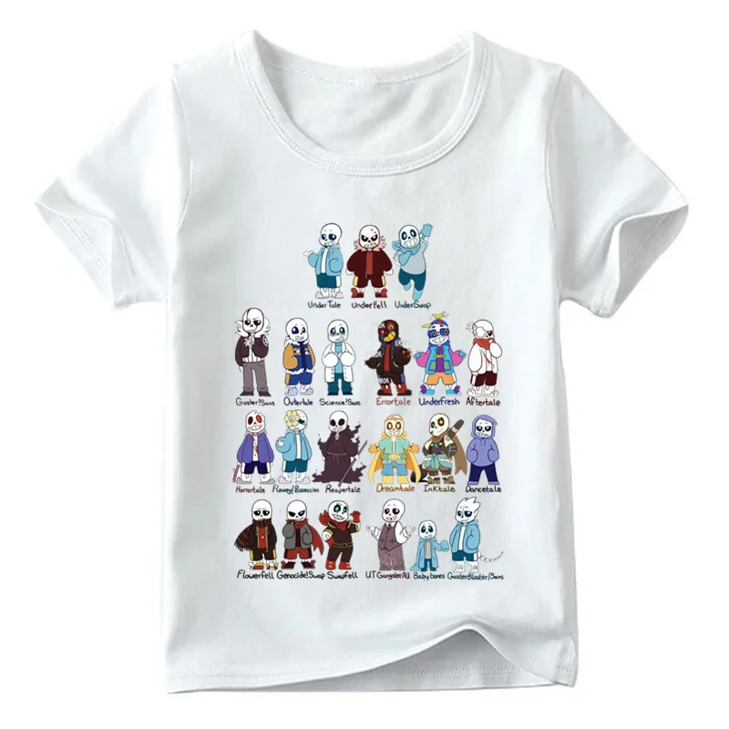 Коллекция года, детская забавная Футболка Skull Brother Undertale Sans летние топы для маленьких мальчиков и девочек, футболки детская одежда с героями мультфильмов HKP2405