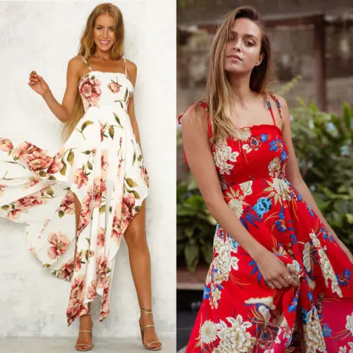 Женское Летнее Длинное Макси платье Boho вечернее пляжное сарафан|Женские платья| |