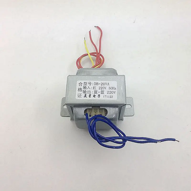 Transformador de Isolamento Isolamento de Segurança Anti Bloqueio Ei57 Db20va 20w 220v 220v 1:1 Transformadores