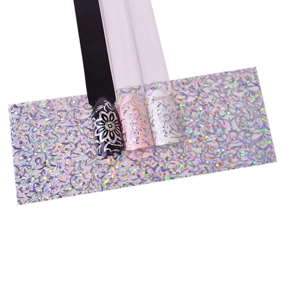 1M Starry Sky Shiny Laser Nail Foil Holographic Black/Transparent Paper Decals Art Sticker Decoration DIY Tools LAXK98-109 | Красота и